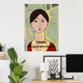 Mädchengesicht nach Matisse, Text hinzufügen Poster (Heimbüro)