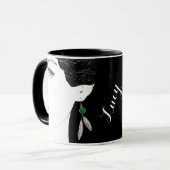 Mädchengesichtsname Lucy personalisierbare Blumenm Tasse (Vorderseite Links)