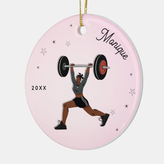 Mädchengewichtarbeit für den Namen und das Jahr Ro Keramik Ornament (Links)