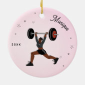 Mädchengewichtarbeit für den Namen und das Jahr Ro Keramik Ornament (Hinten)