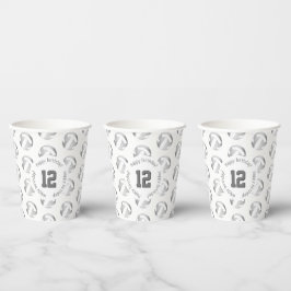 Mädchengraue Silbervolleyball Geburtstagsparty Pappbecher