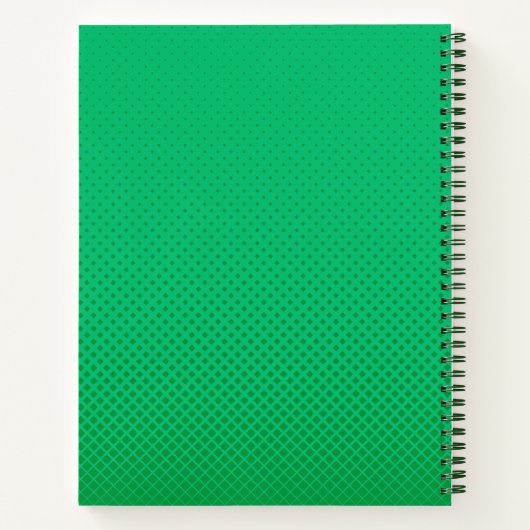 Mädchengrüner Cartoon Namensschule Notizblock (Rückseite)