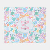 Mädchenhaft cooler Sommer-Splash-Blumen-Regenbogen Fleecedecke (Vorderseite (Horizontal))