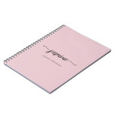 Mädchenhaft errötendes rosa modernes Schriftmonogr Notizblock (Linke Seite)