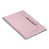 Mädchenhaft errötendes Rosa modernes Schriftmonogr Notizblock (Rechte Seite)