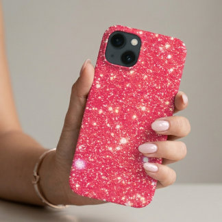 Mädchenhaft funkelnder falscher Glitter Hot Pink G Case-Mate iPhone Hülle