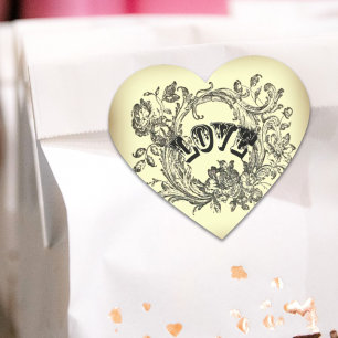 mädchenhaft geblüht, in Pastellfarben wirbelnd vik Herz-Aufkleber