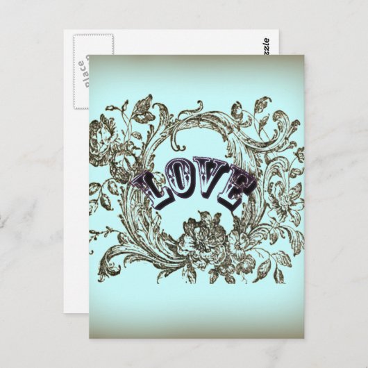 mädchenhaft geblüht, in Pastellfarben wirbelnd vik Postkarte (Vorne/Hinten)