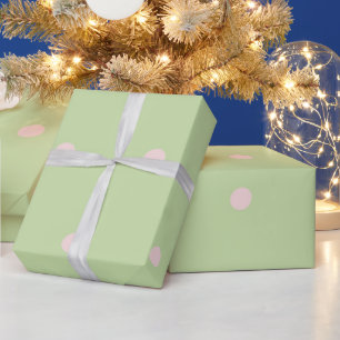 Mädchenhaft grün und rosa Punkte im Pastell-Muster Geschenkpapier