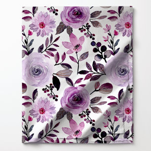 Mädchenhaft lila violette Rosen Wasserfarbe Floral Stoff