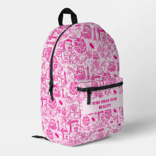 Mädchenhaft moderne rosa Architekturplan Ingenieur Bedruckter Rucksack