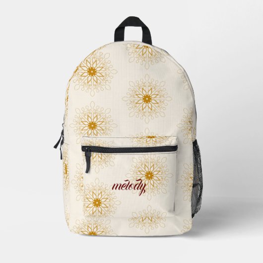 mädchenhaft niedlich floral feminin Trendy Boho Bedruckter Rucksack (Vorderseite)