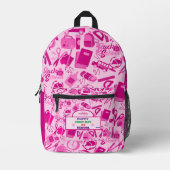 mädchenhaft rosa Anpassbar zurück an das Schulmust Bedruckter Rucksack (Vorderseite)