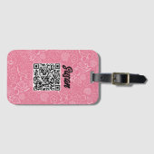 Mädchenhaft Rosa Beere Erdbeere Kirsche Modern. Gepäckanhänger (Vorderseite (Horizontal))