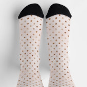 Mädchenhaft Rosa Creme Beiger Punkte Socken (Oben)