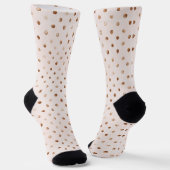 Mädchenhaft Rosa Creme Beiger Punkte Socken (Gewinkelt)