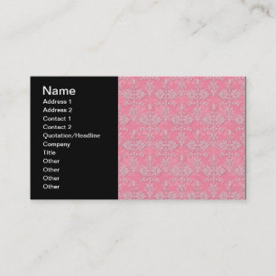 Mädchenhaft Rosa Doppel-Damask Muster Visitenkarte