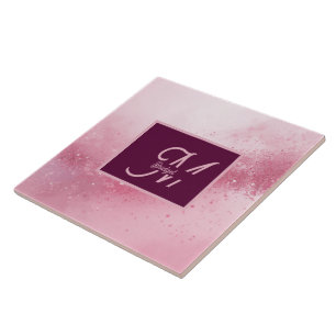 Mädchenhaft rosa feminine abstrakte Marmor-Funkels Fliese
