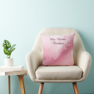 Mädchenhaft rosa feminine abstrakte Marmor-Funkels Kissen