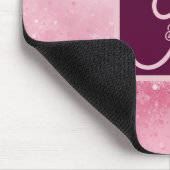 Mädchenhaft rosa feminine abstrakte Marmor-Funkels Mousepad (Ecke)