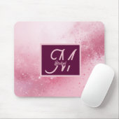 Mädchenhaft rosa feminine abstrakte Marmor-Funkels Mousepad (Mit Mouse)