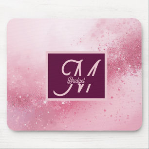 Mädchenhaft rosa feminine abstrakte Marmor-Funkels Mousepad