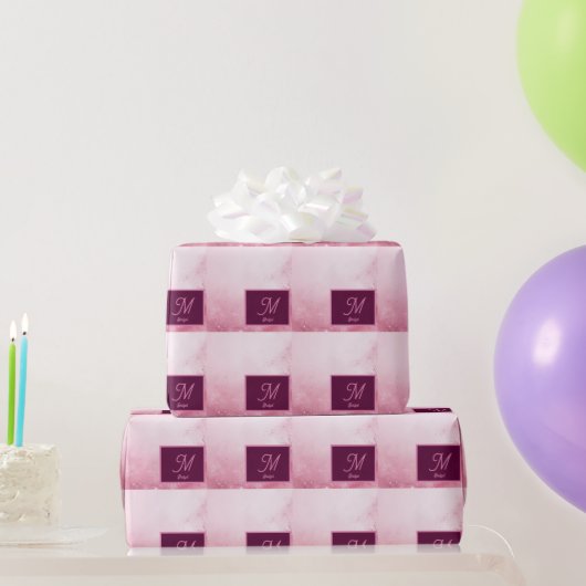 Mädchenhaft rosa feminine abstrakte Marmor-Sparkli Geschenkpapier (Partygeschenke)