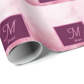 Mädchenhaft rosa feminine abstrakte Marmor-Sparkli Geschenkpapier (Rolleneckpunkt)