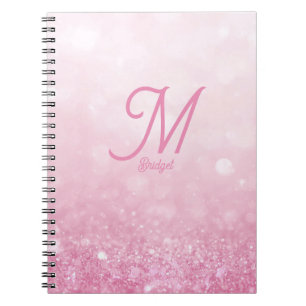 Mädchenhaft rosa feminine Glitter Abstract Farbver Notizblock