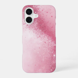 Mädchenhaft Rosa Femininer abstrakter Glitzerstaub iPhone 16 Hülle