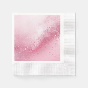 Mädchenhaft Rosa Femininer abstrakter Glitzerstaub Serviette