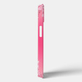 Mädchenhaft rosa funkelnde Glitter-Monogramm Case-Mate iPhone Hülle (Rückseite / Rechts)