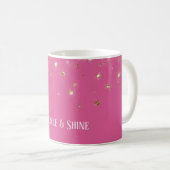 Mädchenhaft Rosa Gold Glitzer Konfetti Kaffeetasse (VorderseiteRechts)