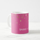 Mädchenhaft Rosa Gold Glitzer Konfetti Kaffeetasse (Vorderseite Links)