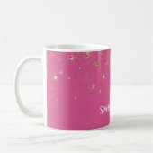 Mädchenhaft Rosa Gold Glitzer Konfetti Kaffeetasse (Links)