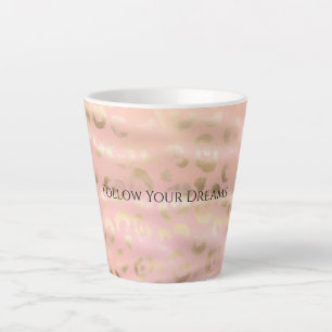 Mädchenhaft Rosa Gold Leopard Tier  Milchtasse