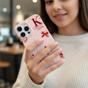 Mädchenhaft Rosa Kokette Herzen und Schleifen Pers iPhone 16 Pro Max Hülle
