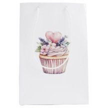 Mädchenhaft rosa lila Herz Blumen Cupcake Geburtst
