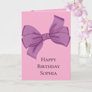 Mädchenhaft Rosa Lila Schleife Geburtstag Karte