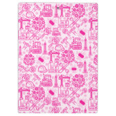 mädchenhaft rosa moderner Architectural Blueprint Klemmbrett (Rückseite)