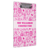 mädchenhaft rosa moderner Architectural Blueprint Klemmbrett (Rechts)