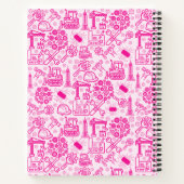 mädchenhaft rosa moderner Architectural Blueprint Notizblock (Rückseite)