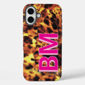Mädchenhaft Rosa Monogramm Schildpatt Case-Mate iPhone Hülle (Rückseite)