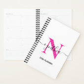 Mädchenhaft rosa Punkte-Monogramm Planer (Anzeige)