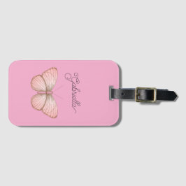 Mädchenhaft Rosa Schmetterling Gepäckanhänger