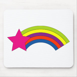 Mädchenhaft Rosa Stern Regenbogen Mousepad