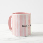 Mädchenhaft rosa Streifen Tasse (Vorderseite Links)