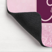 Mädchenhaft Rosa Weiblich Glitter Abstrakter Farbv Mousepad (Ecke)