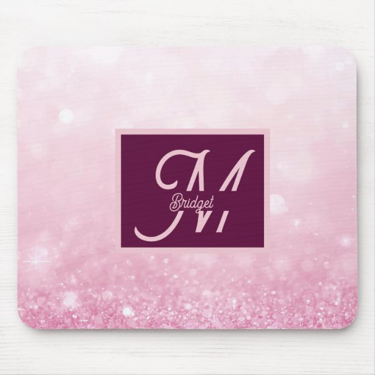 Mädchenhaft Rosa Weiblich Glitter Abstrakter Farbv Mousepad (Vorne)