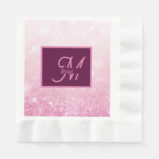 Mädchenhaft Rosa Weiblich Glitter Abstrakter Farbv Serviette (Vorderseite)